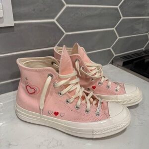 Converse Pink Heart High-Top Sneakers
